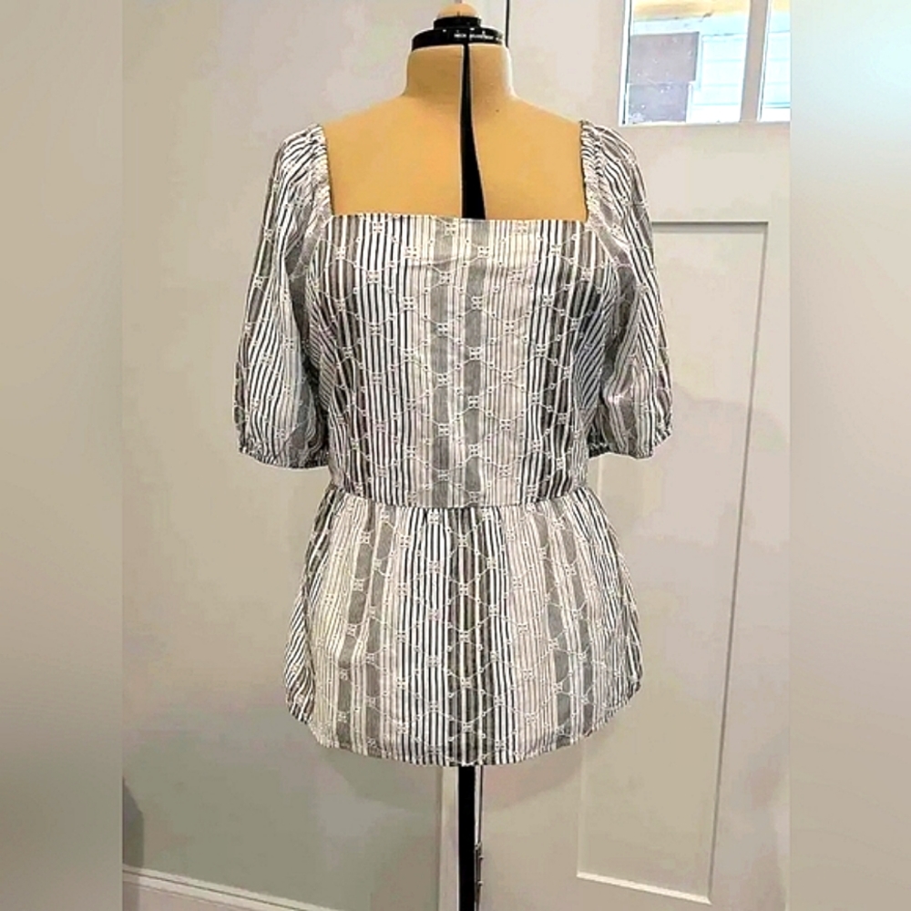 NWOT 28W Lane Bryant 100% Cotton Eyelet Blouse